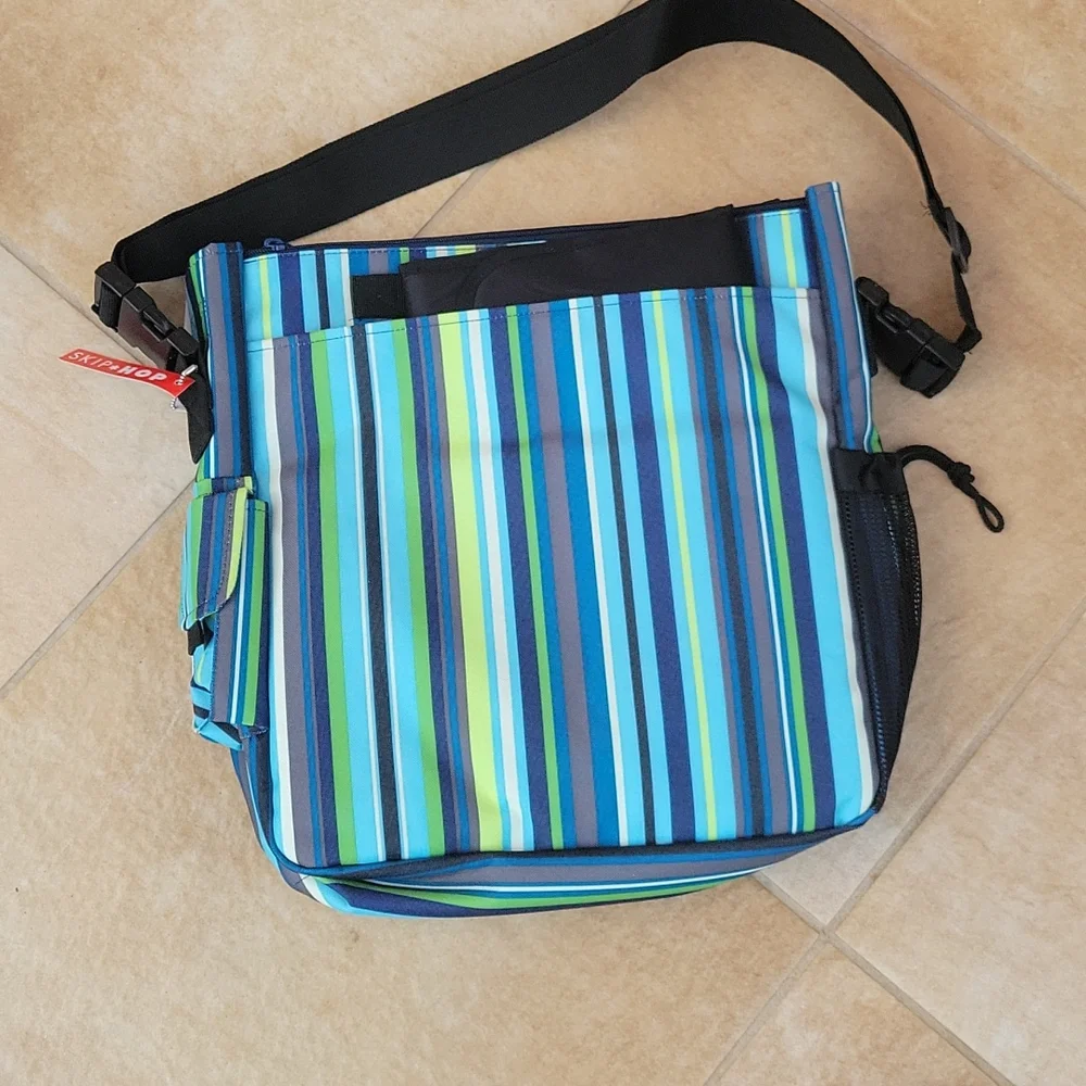 Skip Hop Duo diaper bag in blue stripe